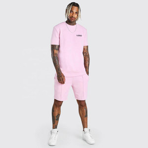 ชุดกางเกงขาสั้นแบบสวมหัวมีฮู้ดแบบสวมหัวผ้าคอตตอนผ้าฟลีซสองสีสำหรับผู้ชายเสื้อผ้ากีฬาฤดูหนาวสีพื้นโลโก้แนวสตรีทสำหรับฤดูร้อนงานตามสั่ง - Product Image 5