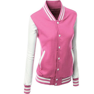 เสื้อแจ็กเก็ตแฟชั่นสำหรับผู้หญิงสไตล์เบสบอลของผู้หญิงเสื้อครอปบอมเบอร์แจ็คเก็ตสไตล์มัธยมปลาย - Product Image 1