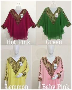 2025 Indian Pakistani Casual Short Kaftan Top Heavy Beads Embroidery Georgette Multi Color Blouse <b>Shirt</b> Woman Adult <b>Party</b> - Product Image 4