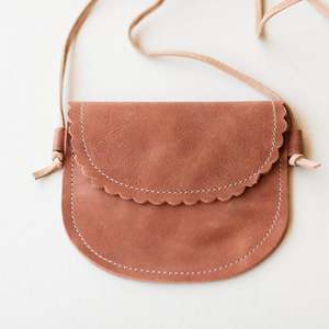 Scalloped Leather <b>Purse</b> for Little Kids Rust Color Accessory - Product Image 2