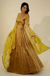 Conjunto de Blusa, Lehenga Choli y Dupatta Banarasi Zari, Ropa Moderna Reversible para Fiestas, para Todas las Temporadas, Estilo Indio y Pakistaní - Product Image 2