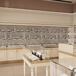 Venta al por mayor de muebles modernos de madera escaparate de la joyería elegantes tiendas de joyería vitrina de cristal para el centro comercial - Product Image 1