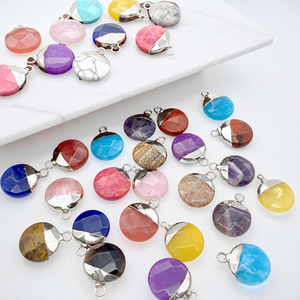 Colgante de piedras preciosas redondas de amatista púrpura facetada de Plata de Ley 925, joyería fina galvanizada DIY, abalorios al por mayor - Product Image 2
