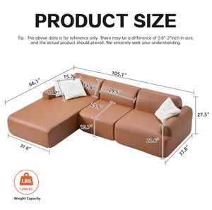 Sofá Seccional en Forma de L Más Vendido con Funda de Tela Rellena de Esponja para Sala de Estar de Apartamentos y Villas - Envío Directo Disponible - Product Image 6