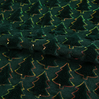 Tissu à sequins pour sapin de Noël, tissu brodé en relief 3D pour vêtements de fête, décoration textile de maison