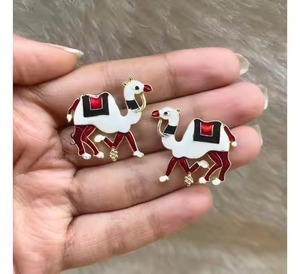 Elegant Camel Design <b>Drop</b> <b>Earrings</b> for Women Handmade Designer Brass Kundan with Cute Shape Enamel Fashionable Accessory - Product Image 2