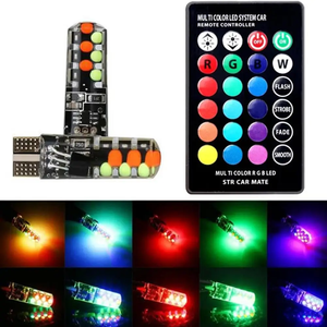 Ampoule LED T10 W5W 194 168 W5W 5050 SMD pour voiture, éclairage de lecture, lampe à coin pour automobiles, ampoule LED RGB avec télécommande - Product Image 5