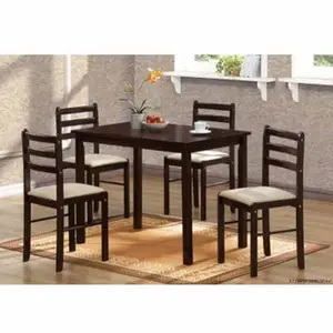 Solid Dining Table And Chair JCT Starter 1+4 Modern Solid Rubber wood Top High Durability Furniture Design Malaysia