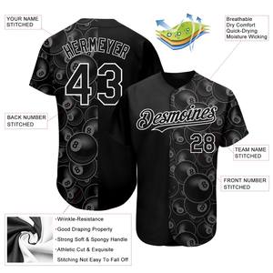 Sublimación Personalizar Béisbol Sin mangas Jersey Softball Jersey Personalizar Nombre del equipo Venta al por mayor Poliéster de secado rápido Servicio OEM - Product Image 3