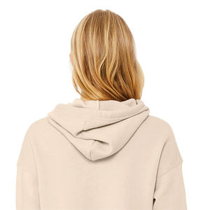 Sweat-shirt court beige pour femme, décontracté, à manches longues, avec cordon de serrage, pull doux et confortable pour le streetwear et les tenues décontractées - Product Image 6