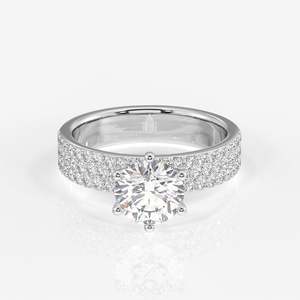 แหวนทอง 18K ประดับเพชรทรงกลมเพาะเลี้ยงในห้องปฏิบัติการ ดีไซน์หรูหรา - Product Image 4