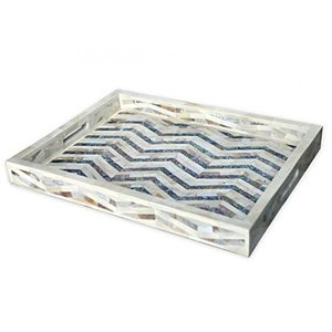 Elegante Bandeja para Servir de Hueso y Resina con Asa de Acero Natural para Vajilla de Cocina y Alimentos Disponible a Precios Muy Económicos - Product Image 6