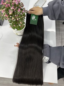 Vente en gros d'extensions de cheveux humains bruts vietnamiens aucun traitement chimique faisceaux de couleur noire naturelle naturelle/os droit - Product Image 2