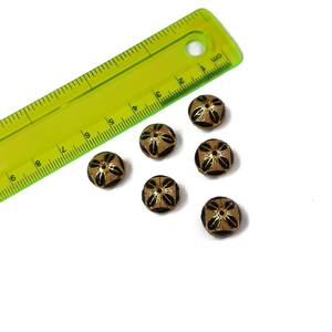 13mm Meena Ball Beads Gold Peach | Cuentas espaciadoras redondas Meenakari hechas a mano | Cuentas decorativas chapadas en oro de latón para la fabricación de joyas - Product Image 1