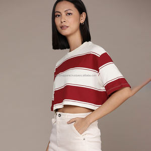 Nardon Apparel T-shirt à manches courtes 100% coton pour femmes, mode sexy avec décoration à boutons pour l'été - Product Image 4