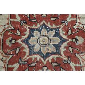 Vintage Turkish Rug, <b>Runner</b> 0.8x12.5 ft (24x381 cm) Rug, <b>Red</b> Bordered Wool Rug - Product Image 5
