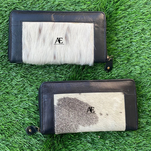 Nouvel arrivage de portefeuilles en cuir de fourrure de vachette pour femmes sac à main Offre Spéciale Design élégant pochette carte étui de téléphone élégant bracelet portefeuilles - Product Image 1