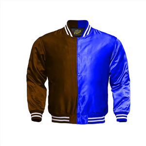 Nueva chaqueta de satén de primavera y otoño para hombre, chaqueta Versity con forro de manchas de Color sólido para hombres y mujeres, tipo de botón de moda Varsity - Product Image 1