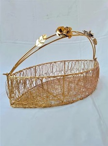 Luxurious Metal Wedding <b>Gift</b> <b>Basket</b> with Handle Excellent Quality New Design Storage <b>Basket</b> at Reasonable Price - Product Image 3