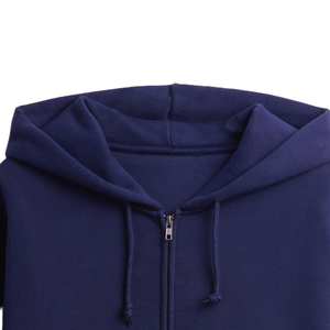 Sweat à capuche zippé bleu marine pour homme, unisexe, en polaire épaisse, streetwear, décontracté, surdimensionné, sweat-shirt d'hiver chaud, fermeture éclair intégrale, capuche - Product Image 5
