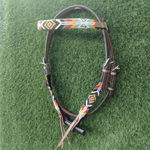 Cabezal de cuentas de cuero de alta calidad hecho a medida con herramientas manuales, brida occidental, fabricante personalizado de Horse Exim - Product Image 2