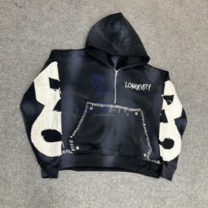 Meilleures ventes, votre propre logo, sweat à capuche à fermeture éclair le plus demandé, imprimé en relief, fabriqué en usine, prix bas, sweat à capuche pour hommes, sweat à capuche pour hommes - Product Image 6