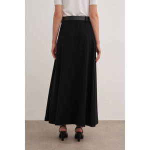Jupe vintage noire à volants avec ceinture et ourlet à volants - Product Image 6