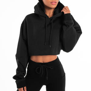 Top corto de alta calidad para mujer, sudaderas con capucha de lana, recién llegado, estampado de letras, estilo suelto con logotipo frontal, abrigo con capucha de temporada de invierno - Product Image 3