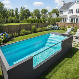 Piscine hors sol de luxe en fibre de verre, grande piscine préfabriquée en conteneur pour adultes et enfants, prête à l'emploi en extérieur - Product Image 2