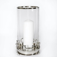 Bougeoir unique décoratif en métal nickelé pour la décoration de la maison Bougeoir fait main pour le support de bougie de pièce maîtresse de mariage