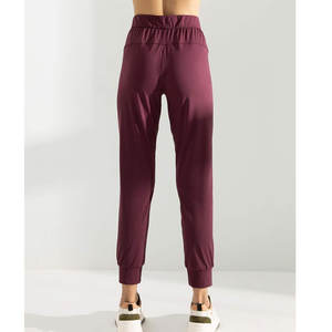 Pantalon de jogging en coton marron pour femmes taille XL Super confortable respirant polaire soie Logo personnalisé coupe ample Streetwear plat hiver - Product Image 5