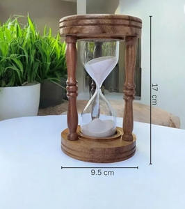 High Quality Handmade Brass Hourglass <b>Sand</b> <b>Timer</b> Natural Wood & Glass Home & Office Decor Cheap Wholesale Price for Birthdays - Product Image 3