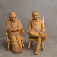 Figurine de couple romantique en bois poli, artisanale, écologique, durable, style Art déco, pour la Saint-Valentin