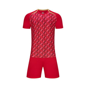 Ensemble d'uniformes de football pour adultes personnalisés à bas quantité minimale de commande et bon marché avec impression numérique 100% tissu polyester de haute qualité - Product Image 2