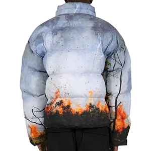 Blouson d'hiver matelassé OEM 2026 en ligne, à capuche, design personnalisé, impression intégrale par transfert thermique, dégradé, pour hommes, imperméable - Product Image 5