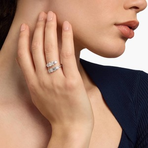 Fancy Shape Round Cut Lab Grown Diamond Crossover Ring 0.36 Ct F SI Lab Grown Diamond In 14K Solid Gold <b>Special</b> Occasion - Product Image 4