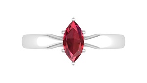 Elegant Engagement 925 Sterling <b>Silver</b> Band with Natural Ruby Marquise Cut <b>Solitaire</b> <b>Ring</b> - Product Image 6