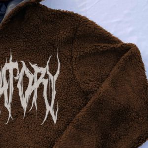 Sweat à capuche Sherpa surdimensionné pour hommes 100% coton mélangé pull polaire épais épaule tombante teint uni Style hiver de haute qualité - Product Image 2