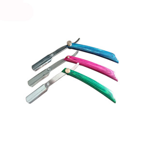 Maquinilla de afeitar con mango plegable de Metal para hombre, cuchillo de afeitar, herramientas de depilación de acero inoxidable, maquinilla de afeitar recta de peluquero personalizable - Product Image 2