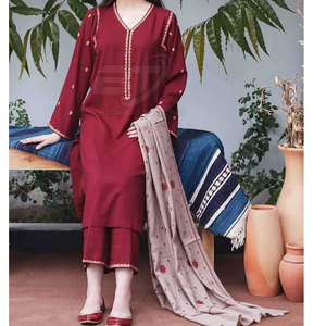 Traje de 3 Piezas de Shalwar Kameez Bordado para Mujer, Traje de Fiesta, Shalwar Kameez con Dupatta para Mujer, Traje de 3 Piezas - Product Image 2