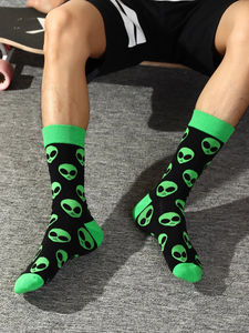 Calcetines de Spandex/poliéster para hombre, alto orgánico, cómodos, suaves, estándar, transpirables, para negocios, antibacterianos, para otoño - Product Image 4