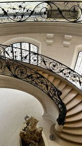 Sang Trọng Hiện Đại Xoắn Ốc Sắt Rèn Sắt Cầu Thang Lan can Và Lan can Với Nướng Thiết Kế Tay vịn - Product Image 3