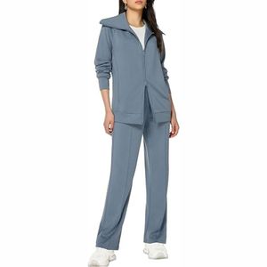 ชุดเซ็ทลำลองสองชิ้นสำหรับผู้หญิง ดีไซน์ทันสมัย เหมาะสำหรับฤดูหนาว มีฮู้ด เสื้อแขนยาว ทรงหลวม กางเกงขายาวทรงกว้าง - Product Image 5