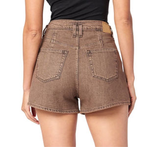 Short en jean pour femme Marron Jeans 100% Coton Style décontracté, Short droit écologique pour femme - Product Image 2