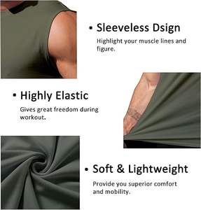 Chaleco deportivo sin mangas para hombre, camiseta sin mangas para entrenamiento de gimnasio, ropa deportiva transpirable de secado rápido para correr y entrenar - Product Image 6