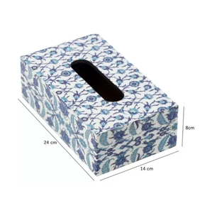 Boîte à mouchoirs en bois émaillé imprimé pour accessoires de décoration de table de restaurant boîte porte-serviettes Design de luxe - Product Image 1