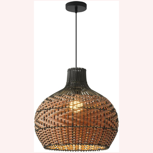 Lámpara colgante de tranquilidad texturizada de nuevo diseño, accesorio de ratán tejido natural, yute y algas marinas para espacios de vida serenos - Product Image 5