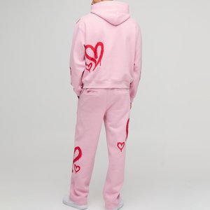 Venta caliente al por mayor chándales rosas logotipo impreso personalizado para hombres ropa de calle transpirable chándales de alta exigencia para el invierno - Product Image 4