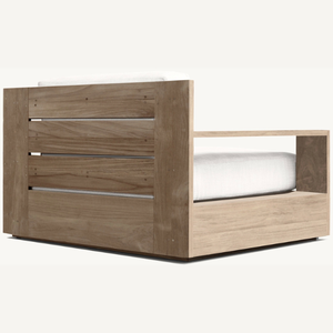 เฟอร์นิเจอร์โซฟาเดี่ยวสำหรับใช้งานกลางแจ้งทำจากไม้สักที่แข็งแรงและทนทานพร้อมสไตล์โมเดิร์นและสวยงาม - Product Image 4