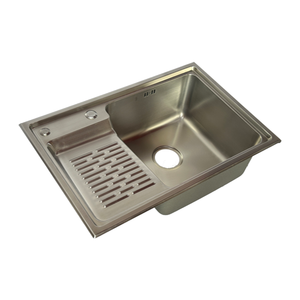 Évier à linge à bol unique de haute qualité avec planche à frotter pour gaucher Modèles en acier inoxydable de 0.75mm d'épaisseur 7545 et 6845 - Product Image 3